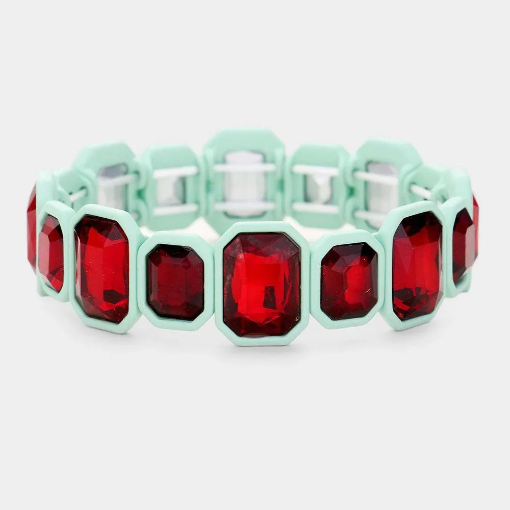 Glass Crystal Resin Trim Stretch Bracelet - Jewelry Store by Erik Rayo