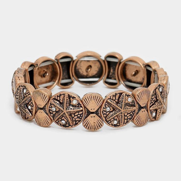 Gold Metal starfish stretch bracelet - Jewelry Store by Erik Rayo