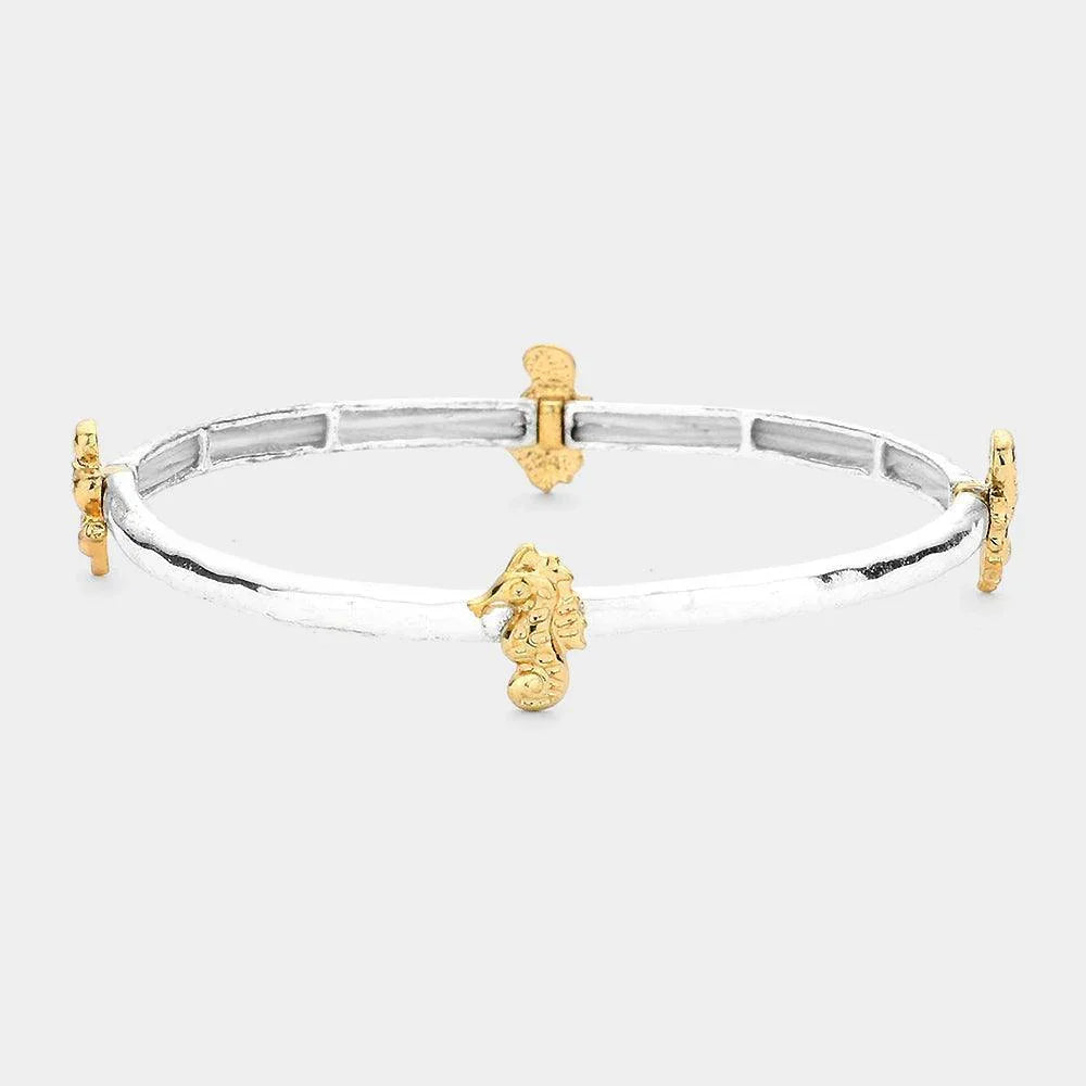 Two Tone Seahorse Stretch Bracelet - Jewelry Store by Erik Rayo