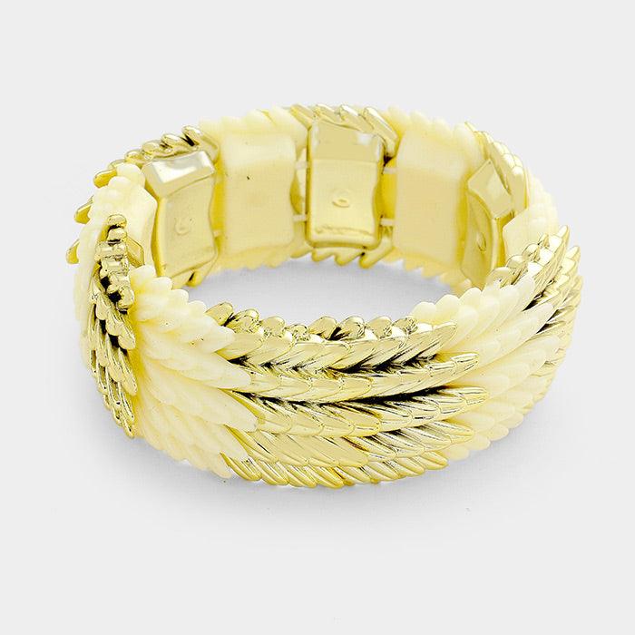 Gold Metal Stretch Bracelet