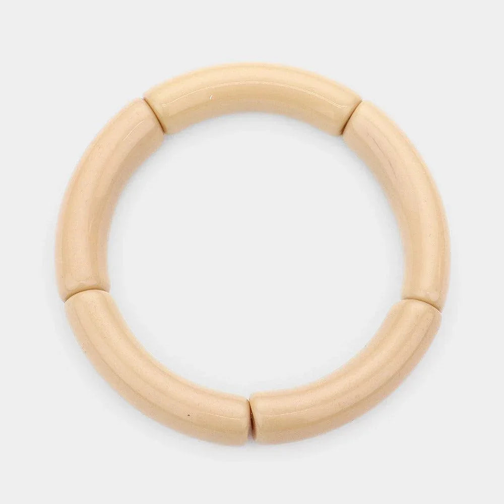 Brown Solid Resin Stretch Bracelet - Jewelry Store by Erik Rayo