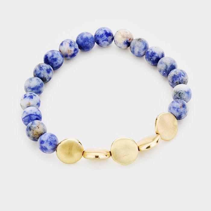 Gold Semi Precious Stone Beaded Metal Mixed Bracelet - Jewelry Store by Erik Rayo