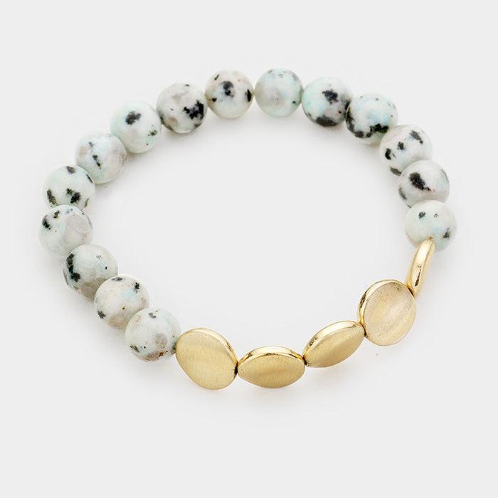 Gold Semi Precious Stone Beaded Metal Mixed Bracelet - Jewelry Store by Erik Rayo