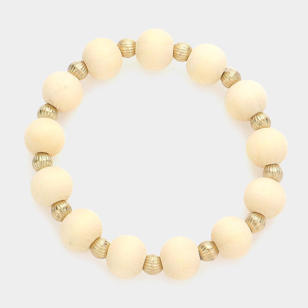 Wood Ball Stretch Bracelet - Jewelry Store by Erik Rayo