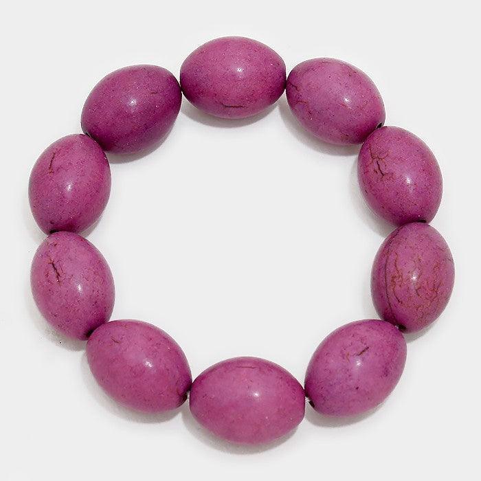 Howlite Stone Pebble Stretch Bracelet - Jewelry Store by Erik Rayo