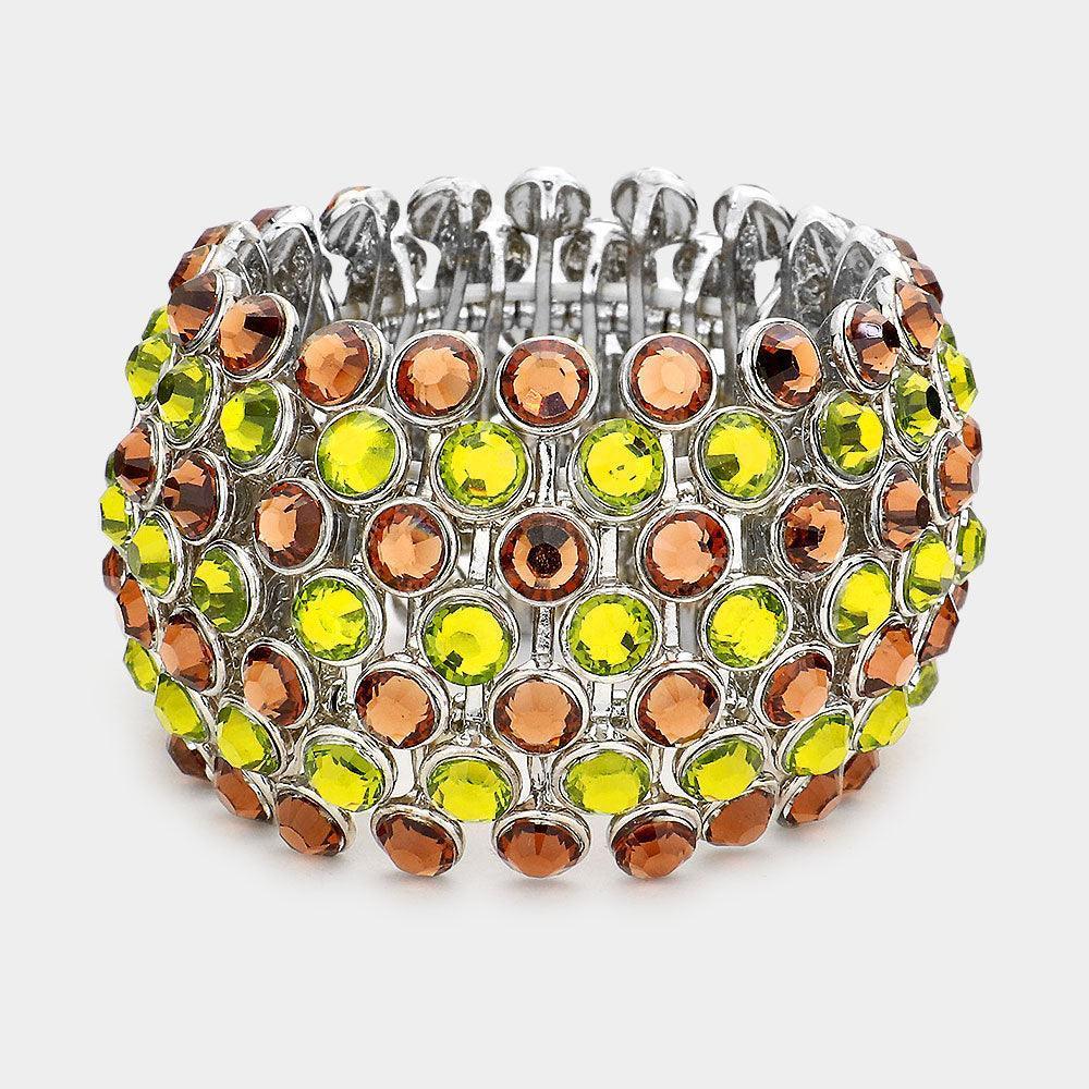 Green Crystal Bubble Stretch Bangle Bracelet - Jewelry Store by Erik Rayo