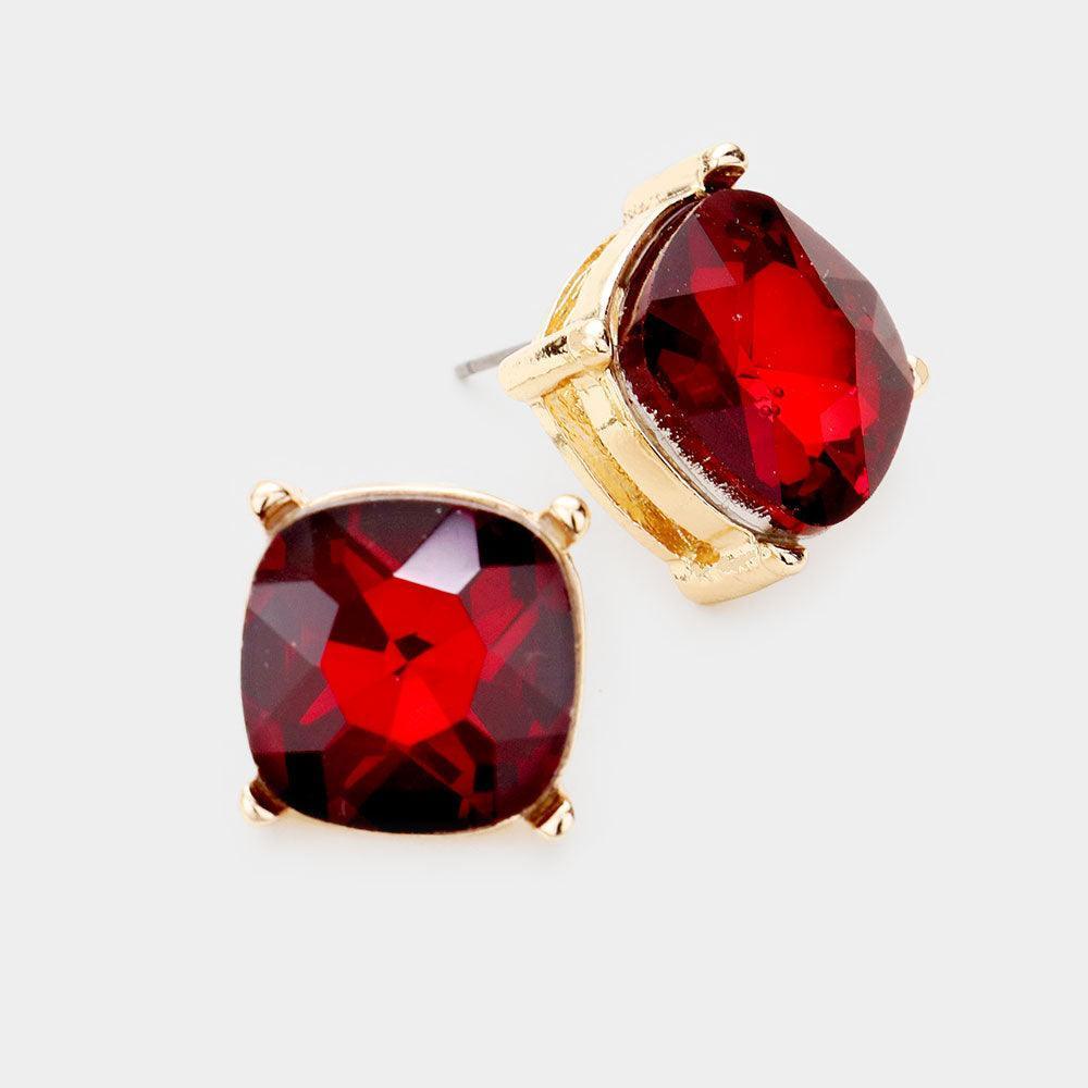 Square Stone Stud Earrings - Jewelry Store by Erik Rayo