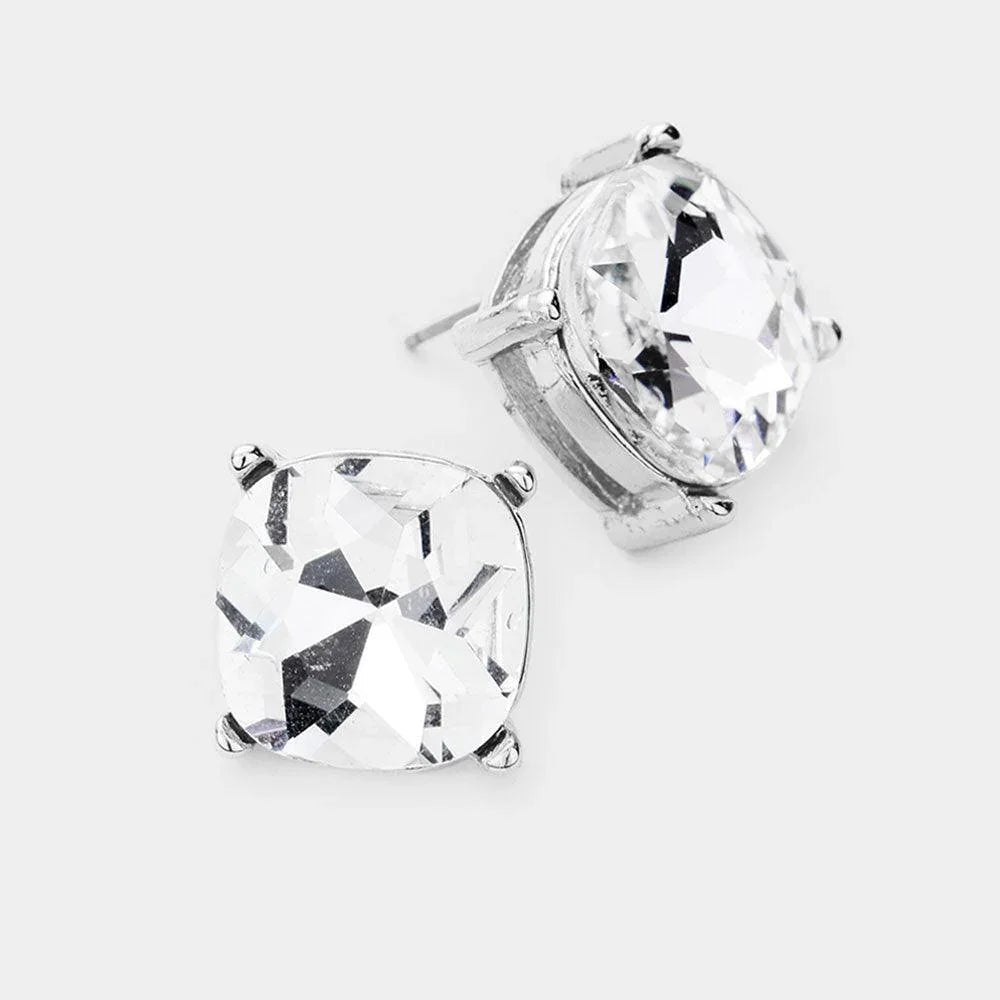 Square Stone Stud Earrings - Jewelry Store by Erik Rayo