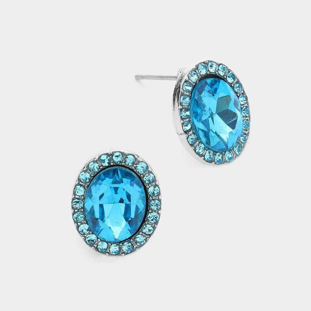 Oval Stone Stud Evening Earrings - Jewelry Store by Erik Rayo