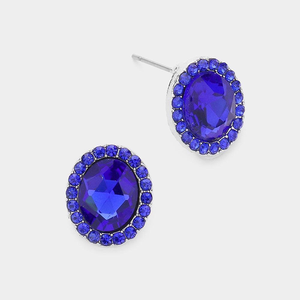 Oval Stone Stud Evening Earrings - Jewelry Store by Erik Rayo
