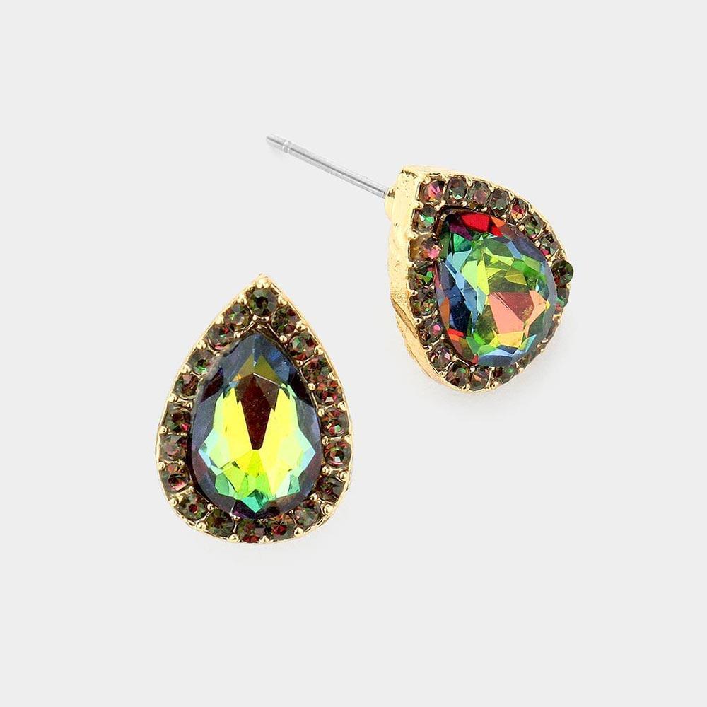 Teardrop Stone Evening Stud Earrings - Jewelry Store by Erik Rayo