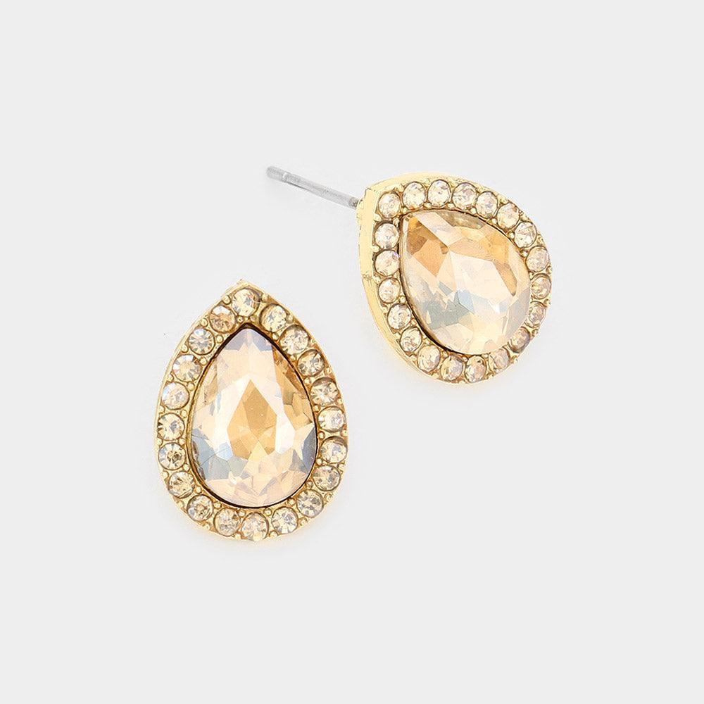 Teardrop Stone Evening Stud Earrings - Jewelry Store by Erik Rayo