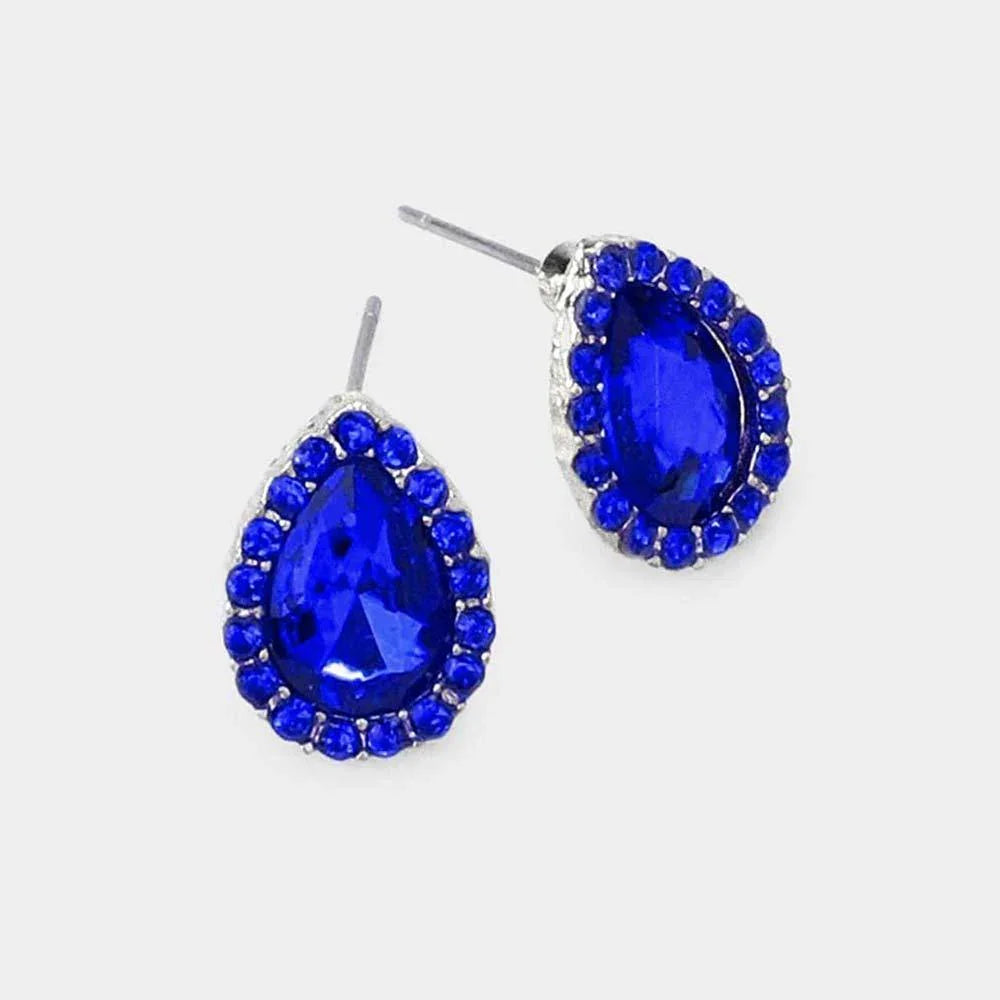 Teardrop Stone Evening Stud Earrings - Jewelry Store by Erik Rayo