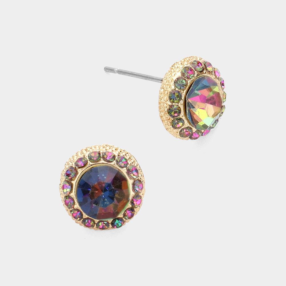 Round Stone Stud Evening Earrings - Jewelry Store by Erik Rayo