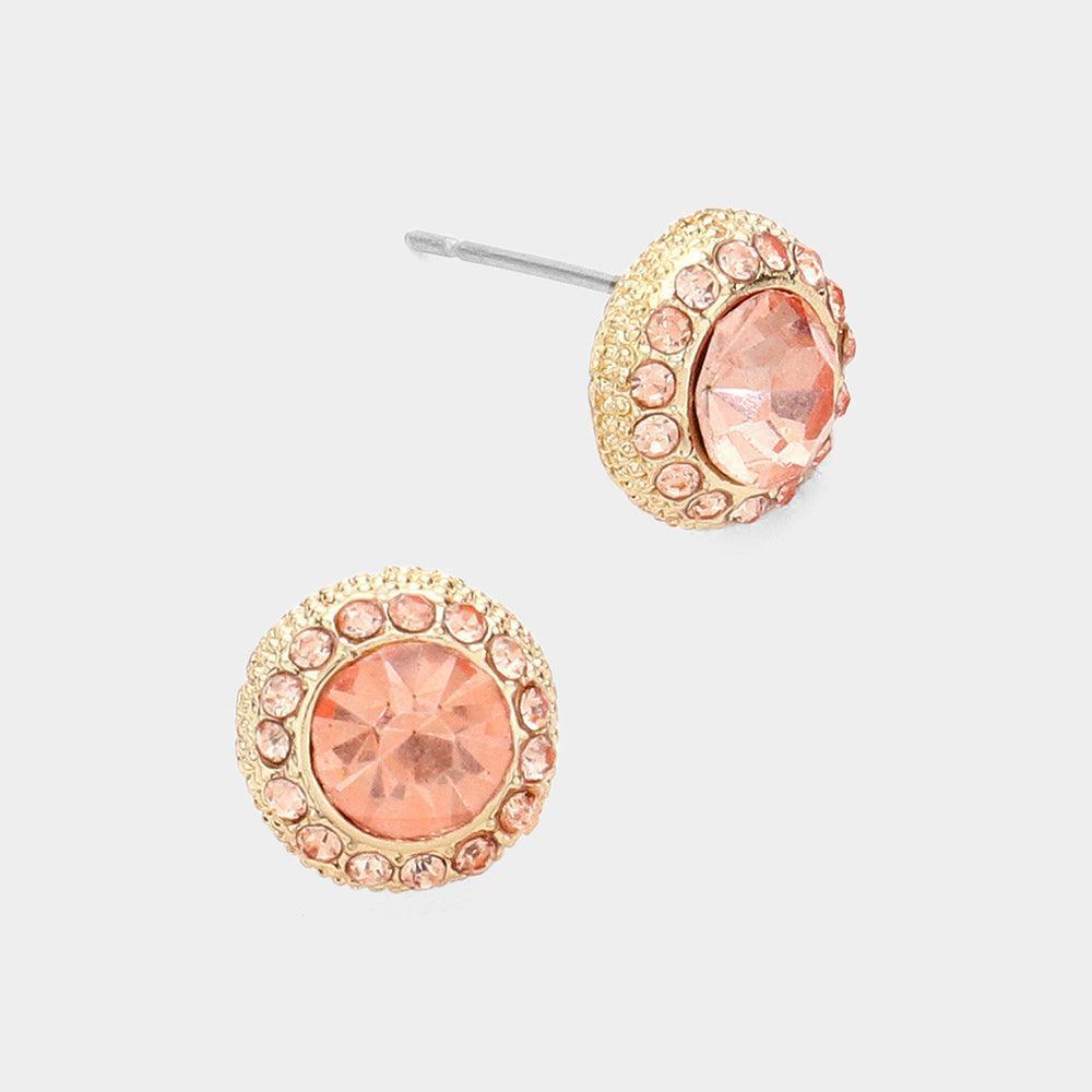 Round Stone Stud Evening Earrings - Jewelry Store by Erik Rayo