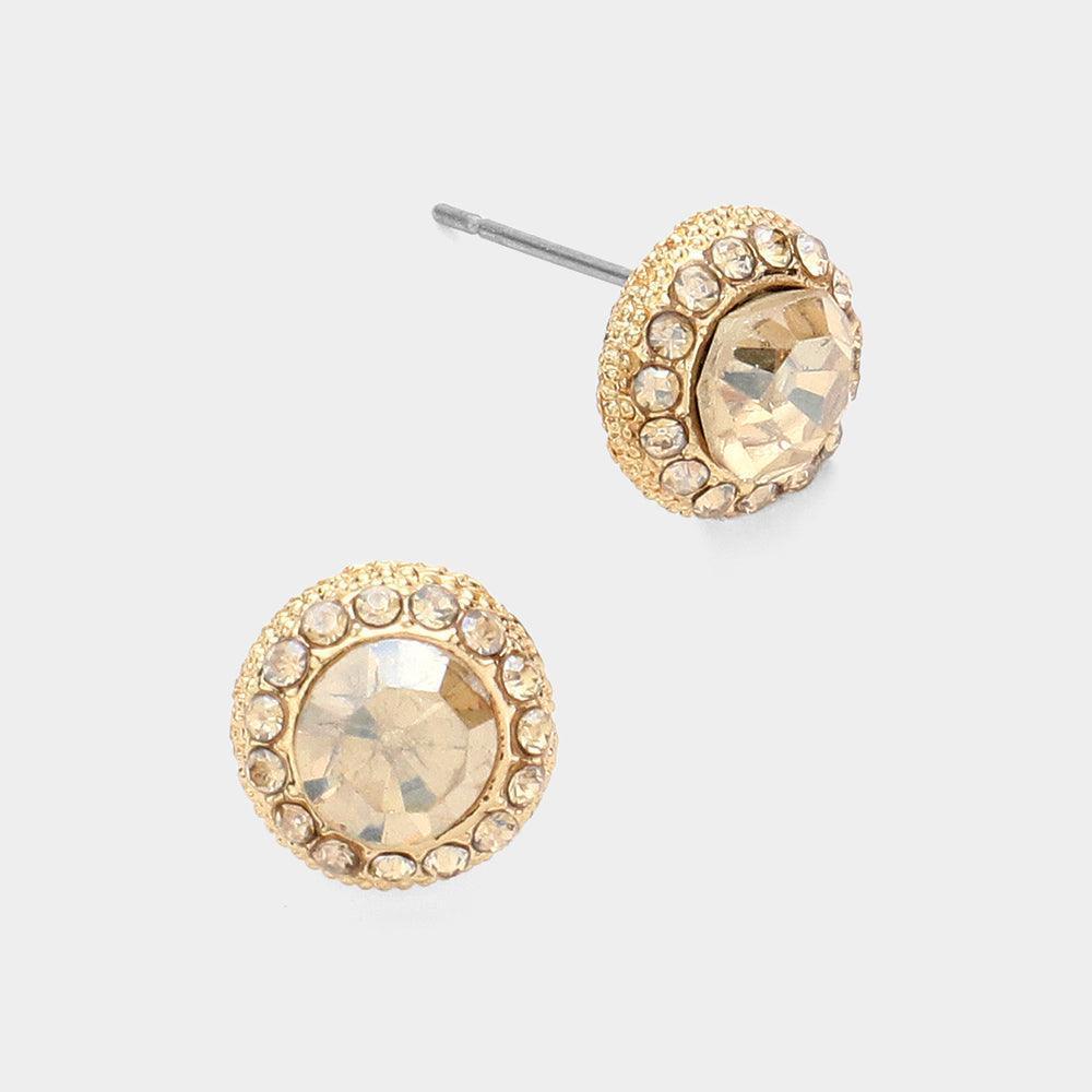 Round Stone Stud Evening Earrings - Jewelry Store by Erik Rayo