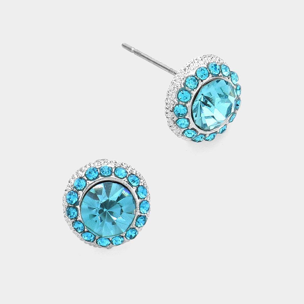 Round Stone Stud Evening Earrings - Jewelry Store by Erik Rayo
