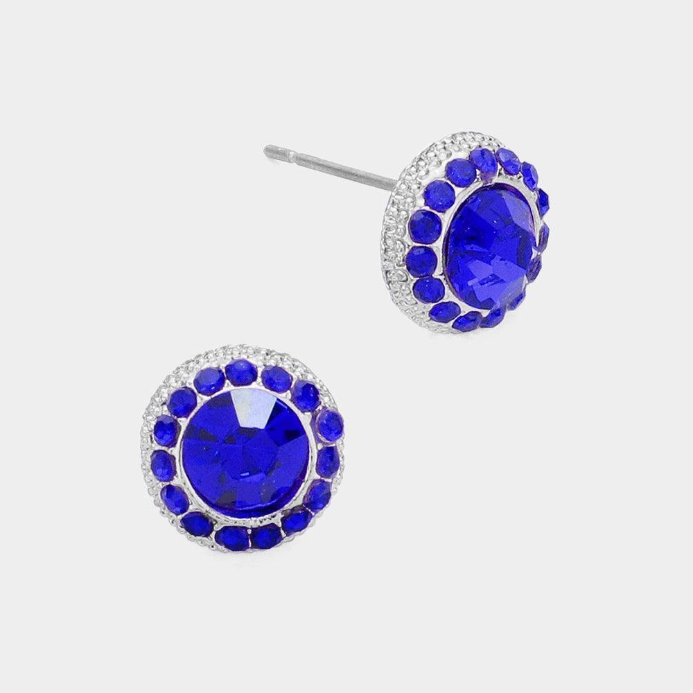 Round Stone Stud Evening Earrings - Jewelry Store by Erik Rayo