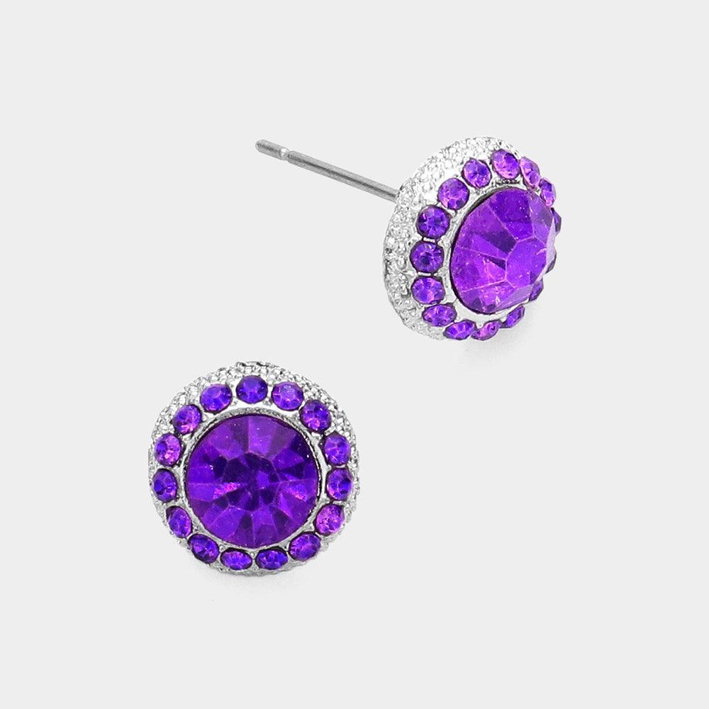 Round Stone Stud Evening Earrings - Jewelry Store by Erik Rayo