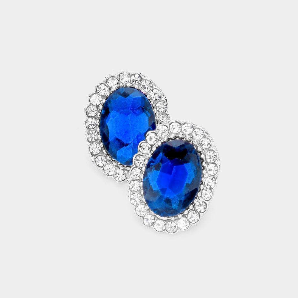 Oval Stone Stud Evening Earrings - Jewelry Store by Erik Rayo