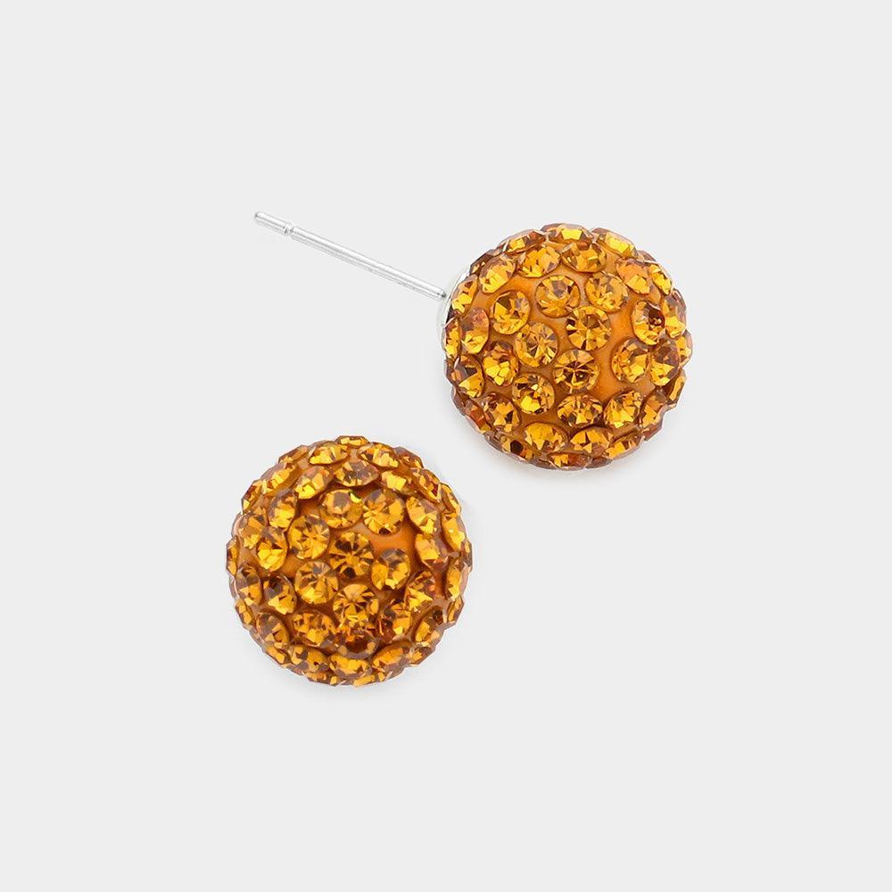 Shamballa Ball Stud Earrings - Jewelry Store by Erik Rayo
