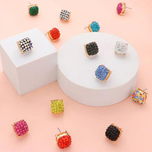 Load image into Gallery viewer, Stone Embellished Square Stud Earrings
