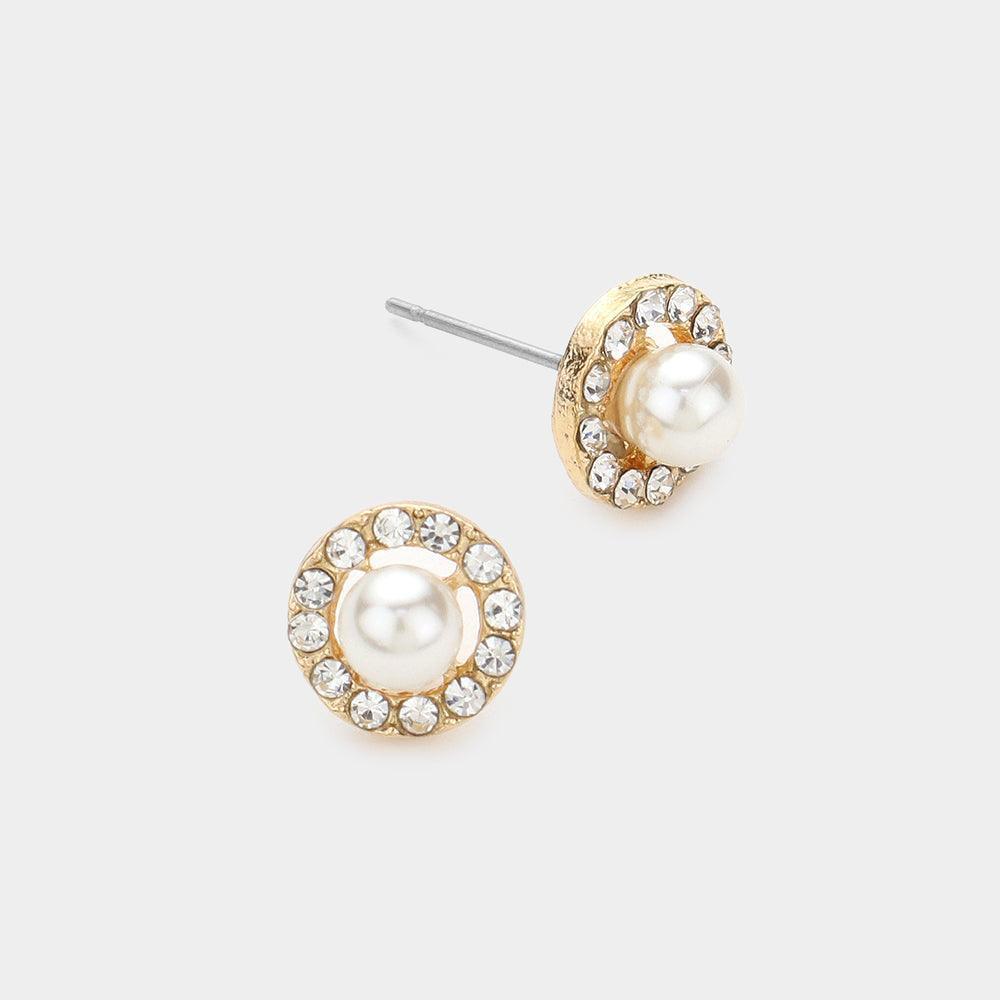Cream Pearl Stud Earrings - Jewelry Store by Erik Rayo