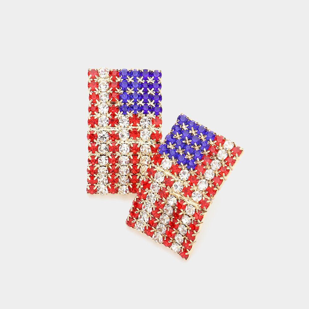 American USA Flag Stud Earrings - Jewelry Store by Erik Rayo