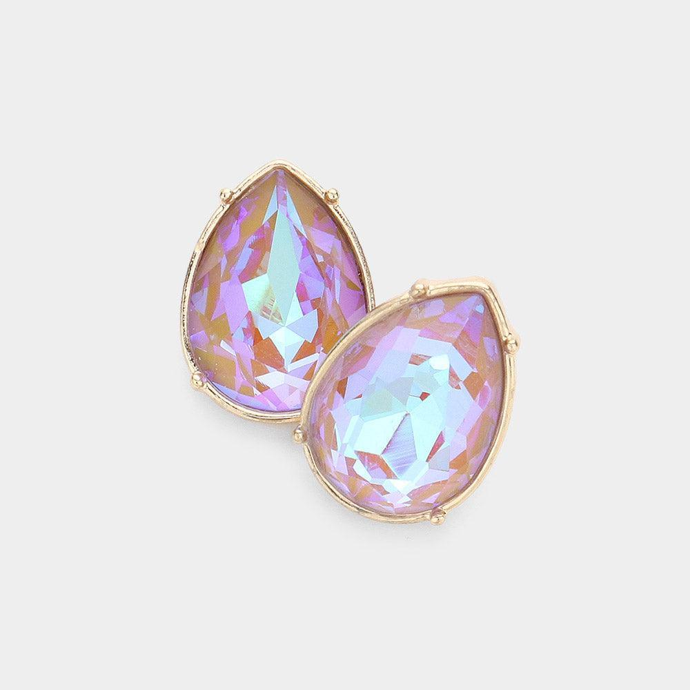 Teardrop Stone Stud Earrings - Jewelry Store by Erik Rayo
