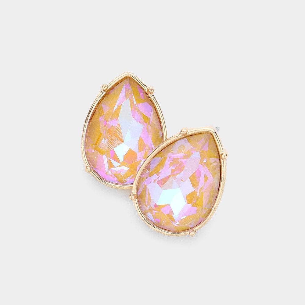 Teardrop Stone Stud Earrings - Jewelry Store by Erik Rayo
