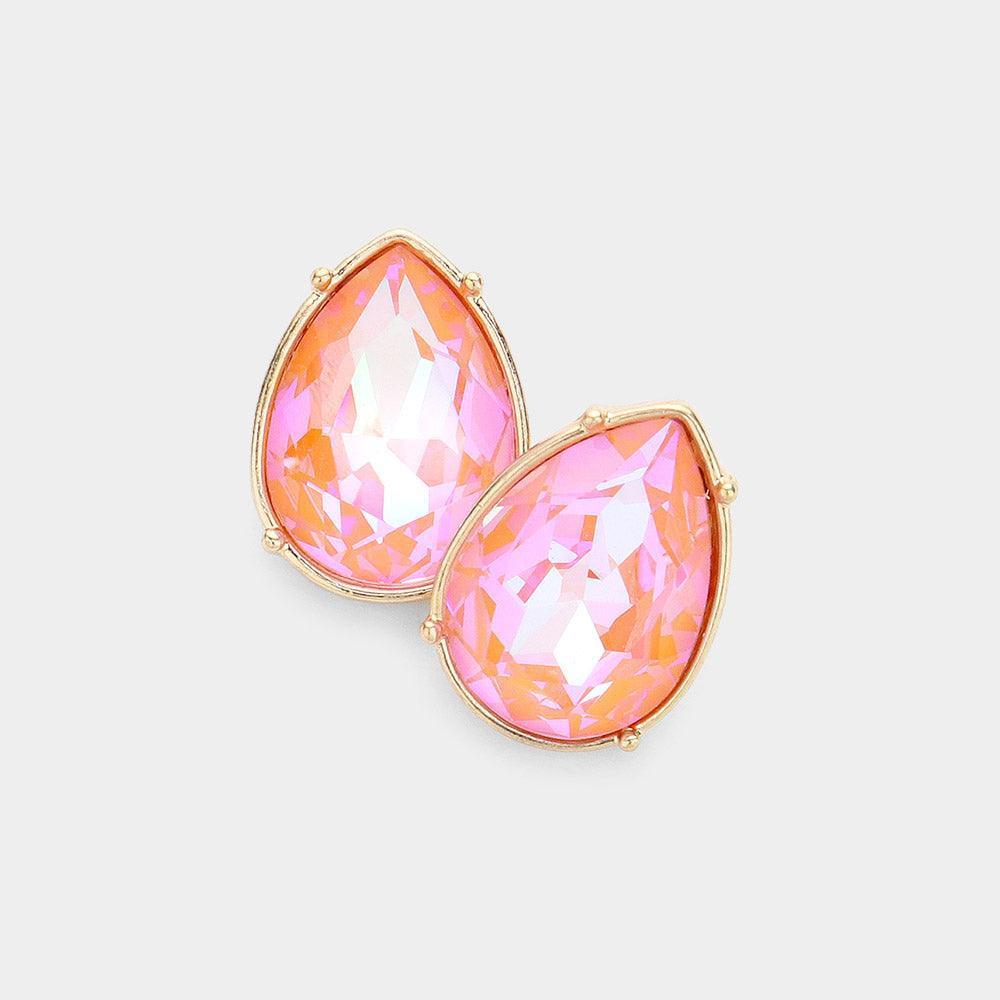 Teardrop Stone Stud Earrings - Jewelry Store by Erik Rayo