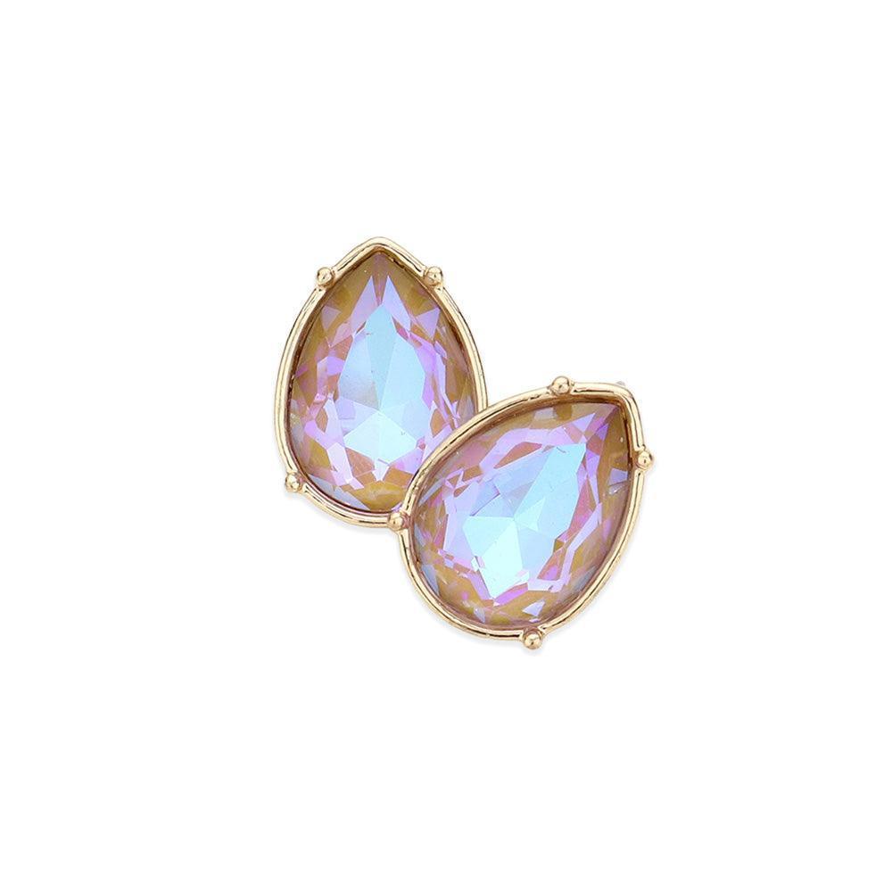 Teardrop Stone Stud Earrings - Jewelry Store by Erik Rayo