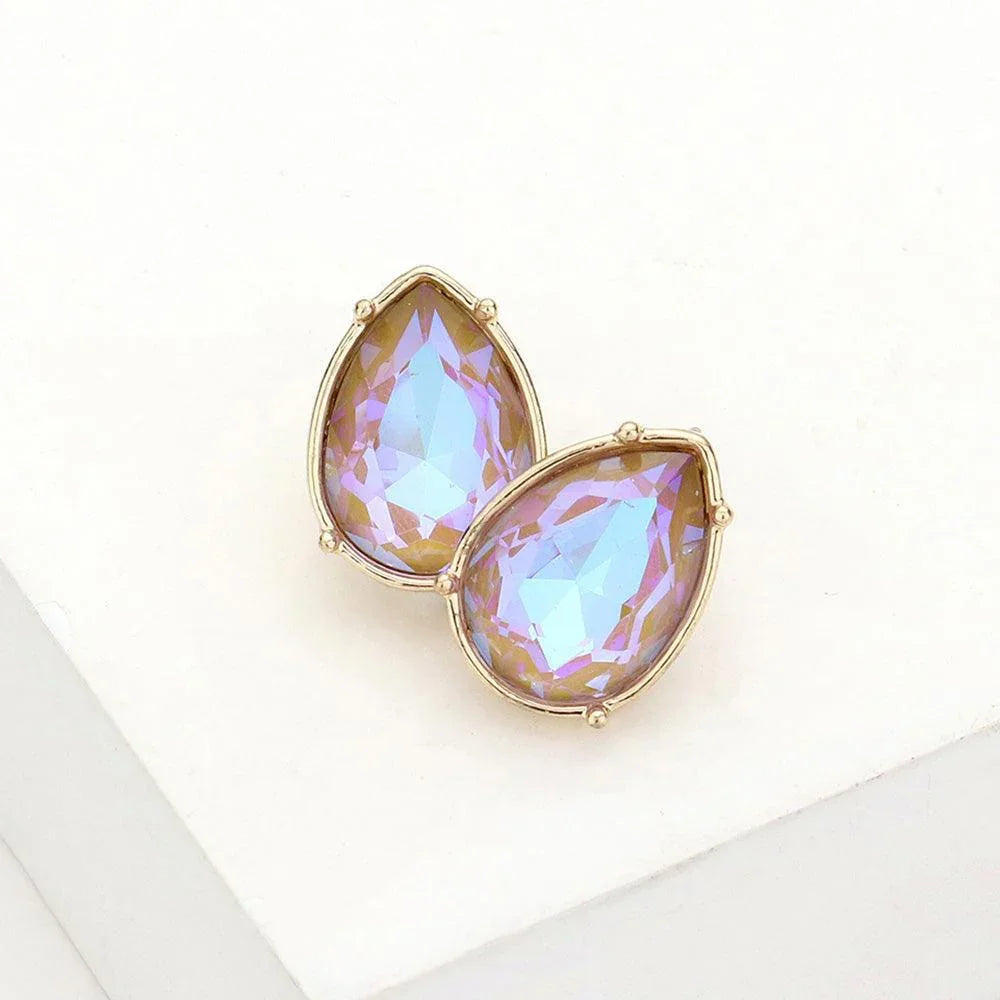 Teardrop Stone Stud Earrings - Jewelry Store by Erik Rayo