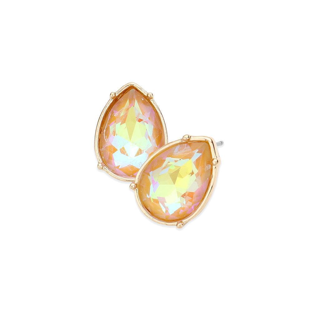 Teardrop Stone Stud Earrings - Jewelry Store by Erik Rayo