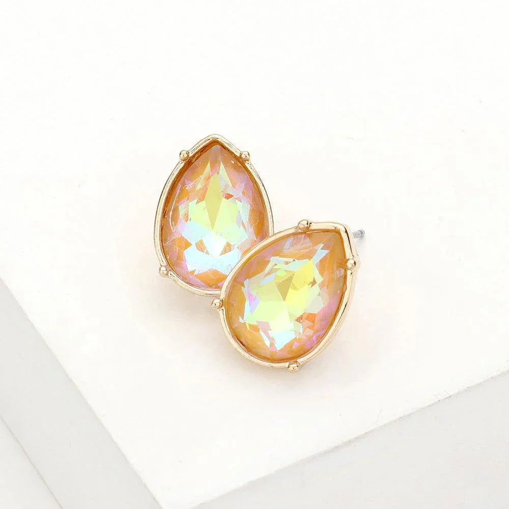 Teardrop Stone Stud Earrings - Jewelry Store by Erik Rayo