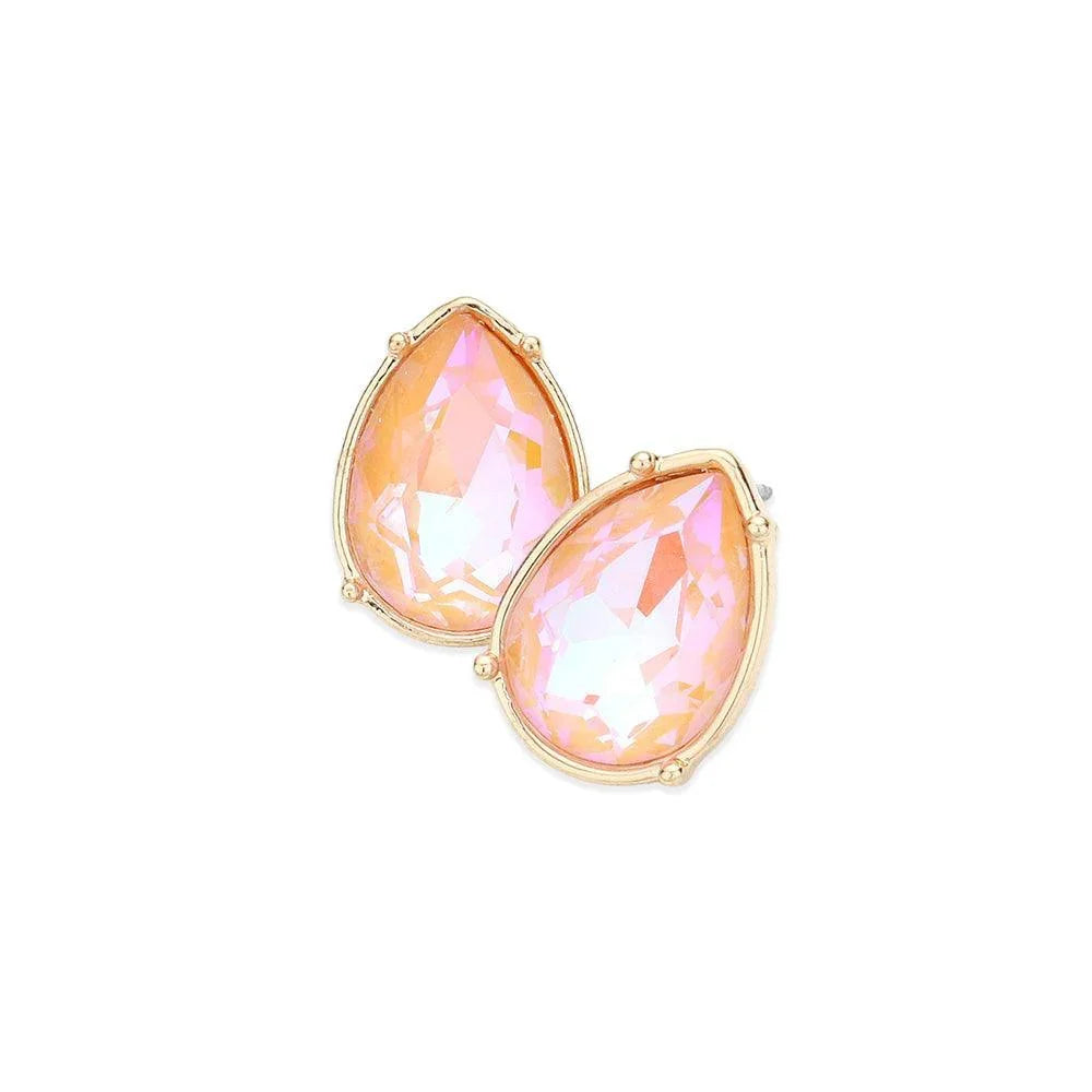 Teardrop Stone Stud Earrings - Jewelry Store by Erik Rayo