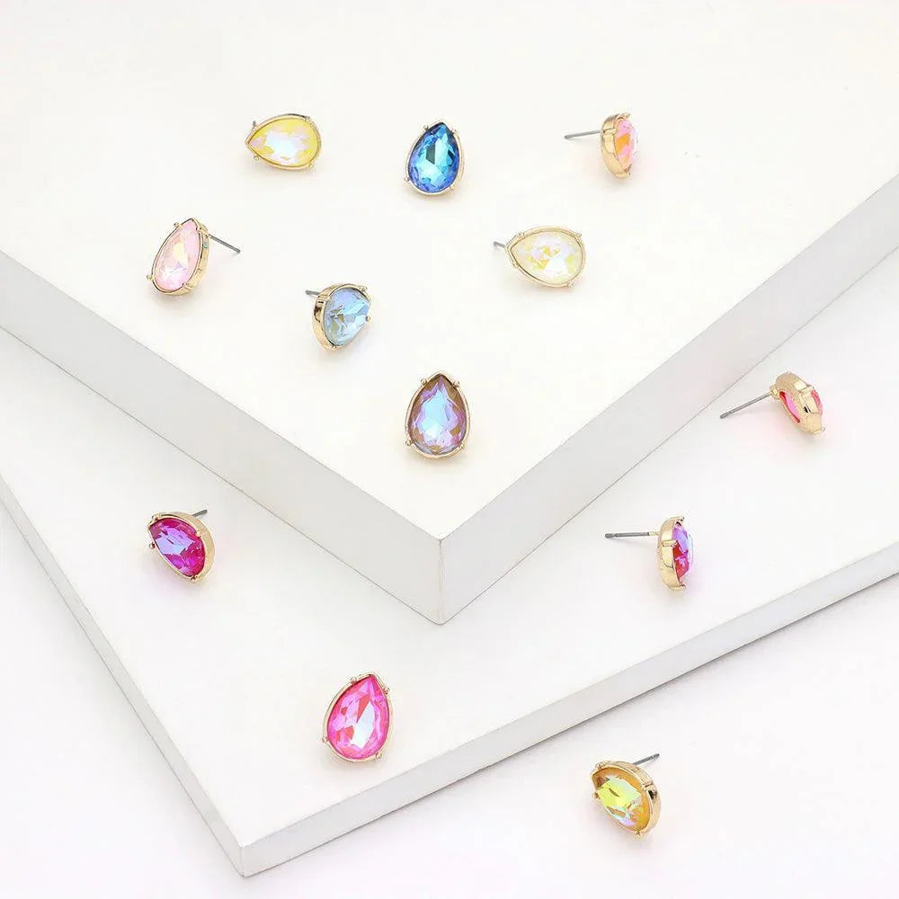Yellow Teardrop Stone Stud Earrings - Jewelry Store by Erik Rayo
