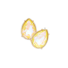 Load image into Gallery viewer, Yellow Teardrop Stone Stud Earrings
