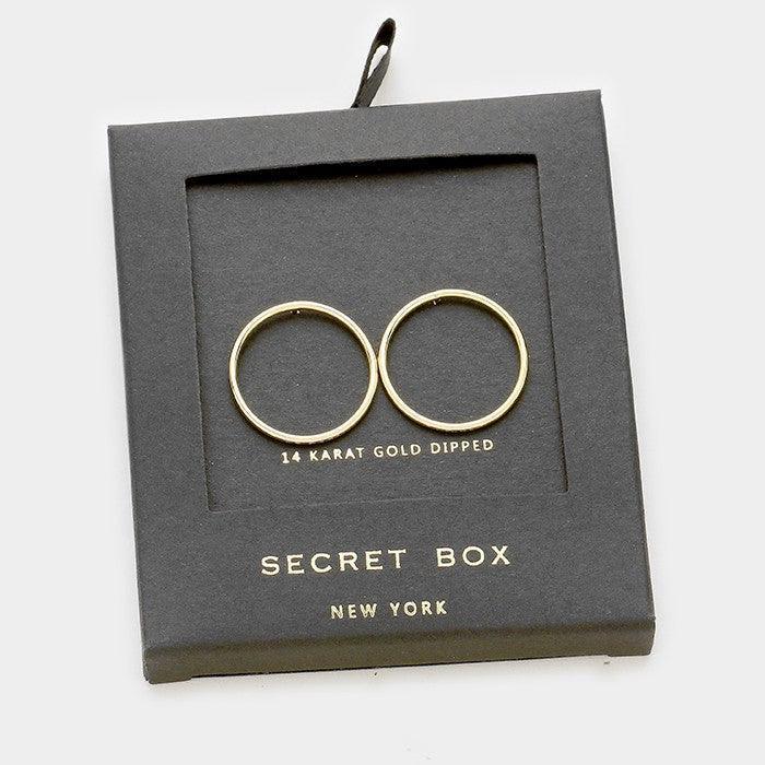 14K Gold Dipped Open Circle Stud Earrings - Jewelry Store by Erik Rayo