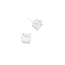 Load image into Gallery viewer, Clear 11mm Round Cut Crystal Cubic Zirconia CZ Stud Earrings with Clear Box
