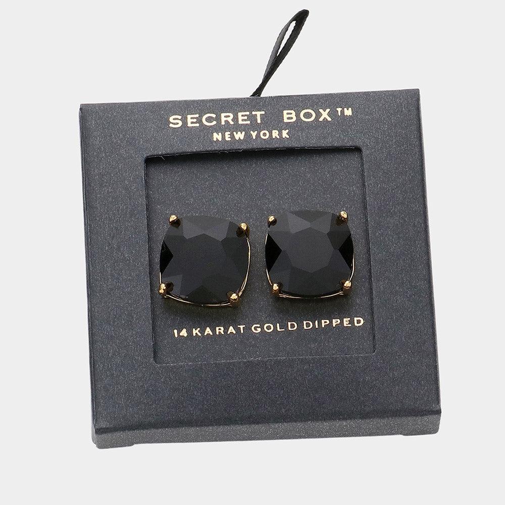 14K Gold Dipped Rhinestone Stud Earrings - Jewelry Store by Erik Rayo