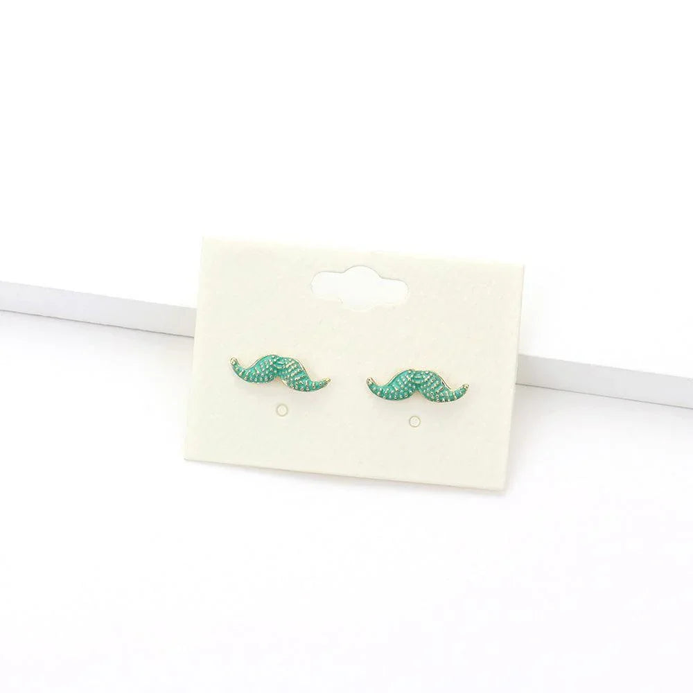 Mustache Stud Earrings - Jewelry Store by Erik Rayo