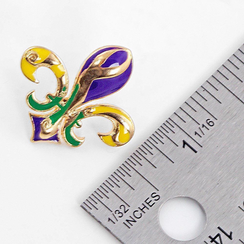 Mardi Gras Fleur De Lis Stud Earrings - Jewelry Store by Erik Rayo