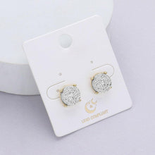 Load image into Gallery viewer, Silver Round Druzy Stud Earrings
