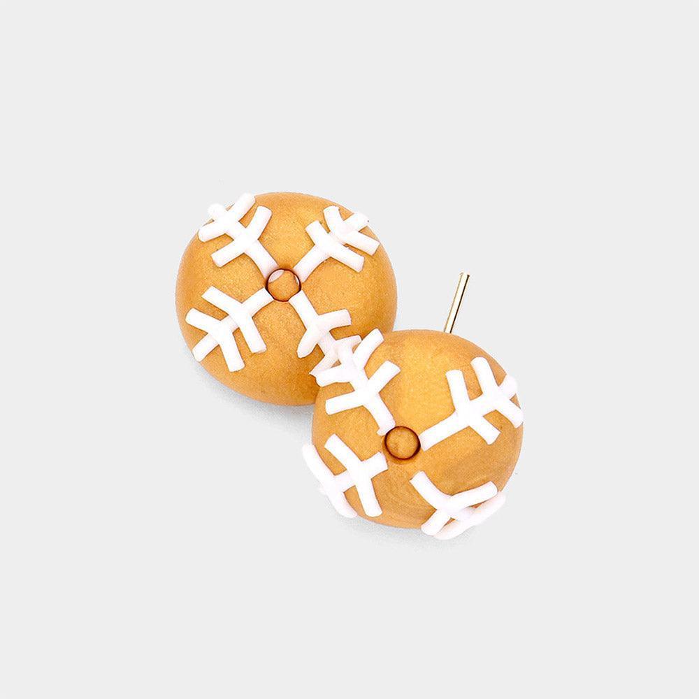 Brown Polymer Clay Round Stud Earrings - Jewelry Store by Erik Rayo