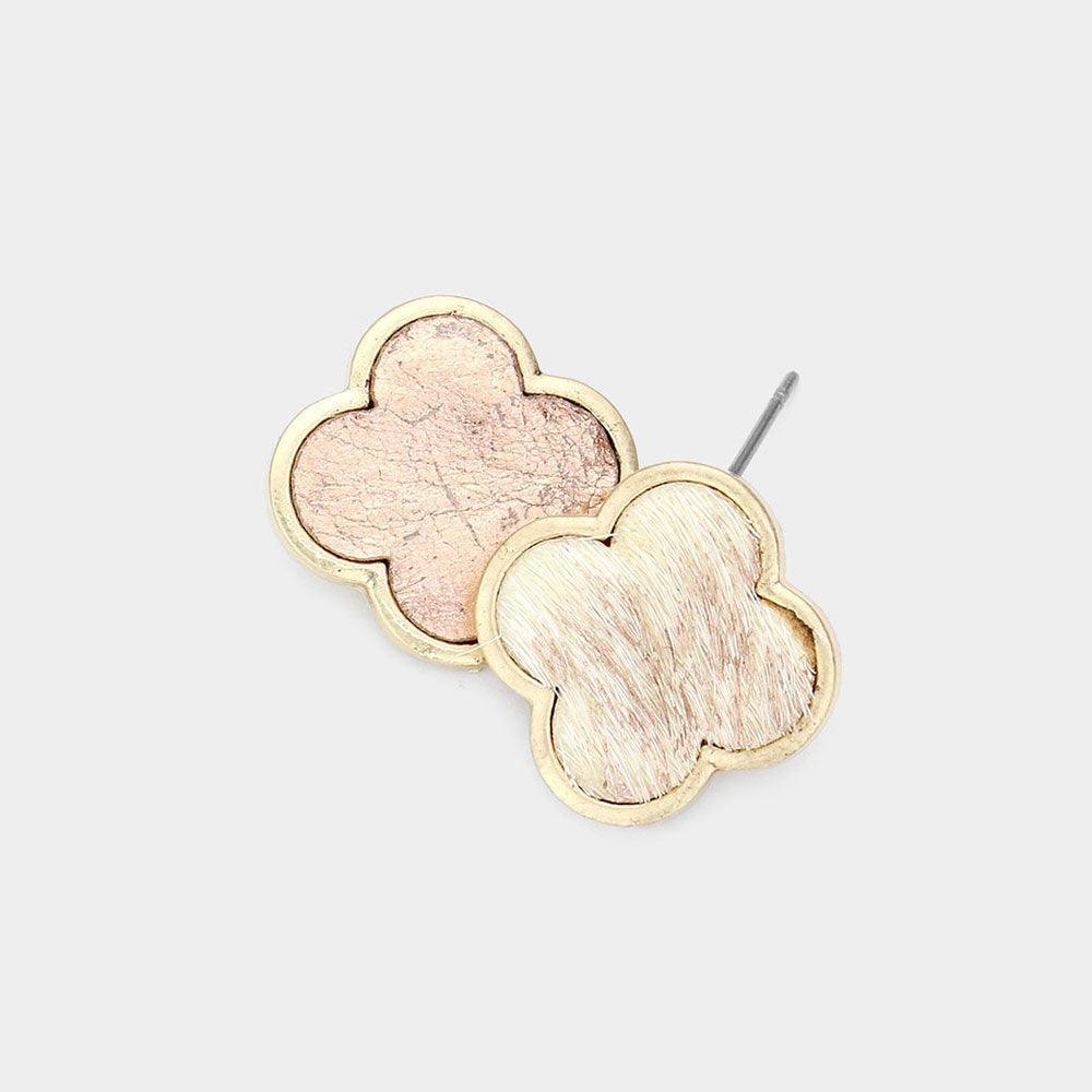 Gold Quatrefoil Stud Earrings - Jewelry Store by Erik Rayo