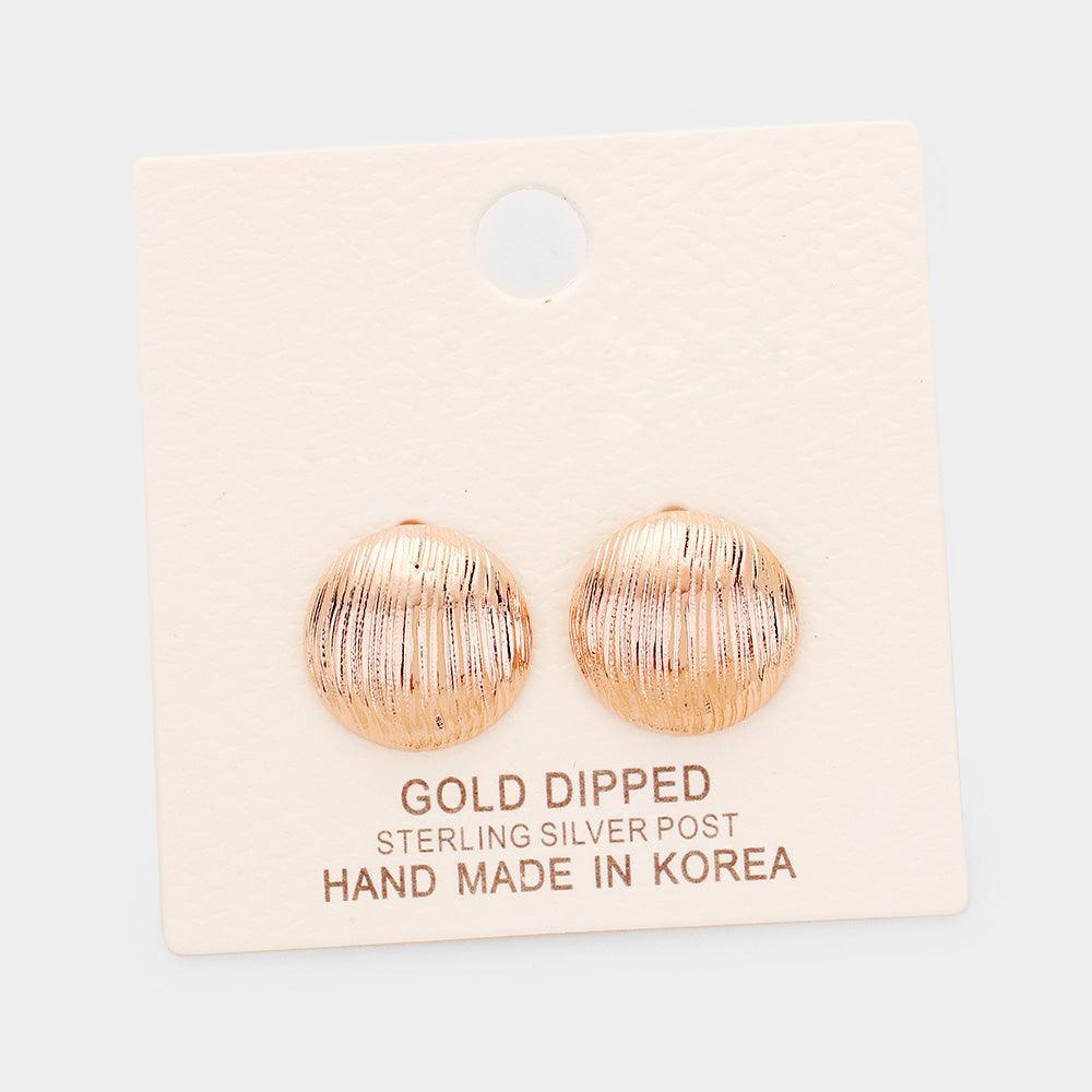Silver Gold Dipped Oval Stud Earrings - Jewelry Store by Erik Rayo