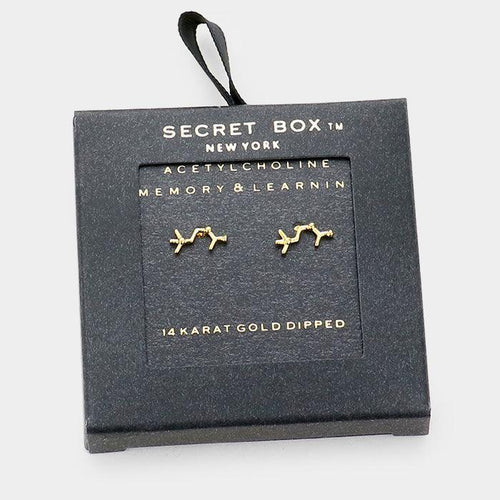 14K Gold Dipped Acetylcholine Hormone Molecule Earrings - Jewelry Store by Erik Rayo