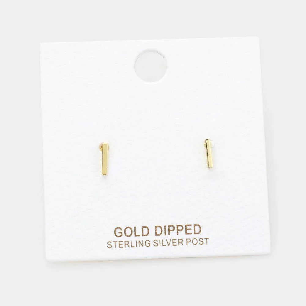 Letter I Gold Dipped Metal Monogram Stud Earrings - Jewelry Store by Erik Rayo