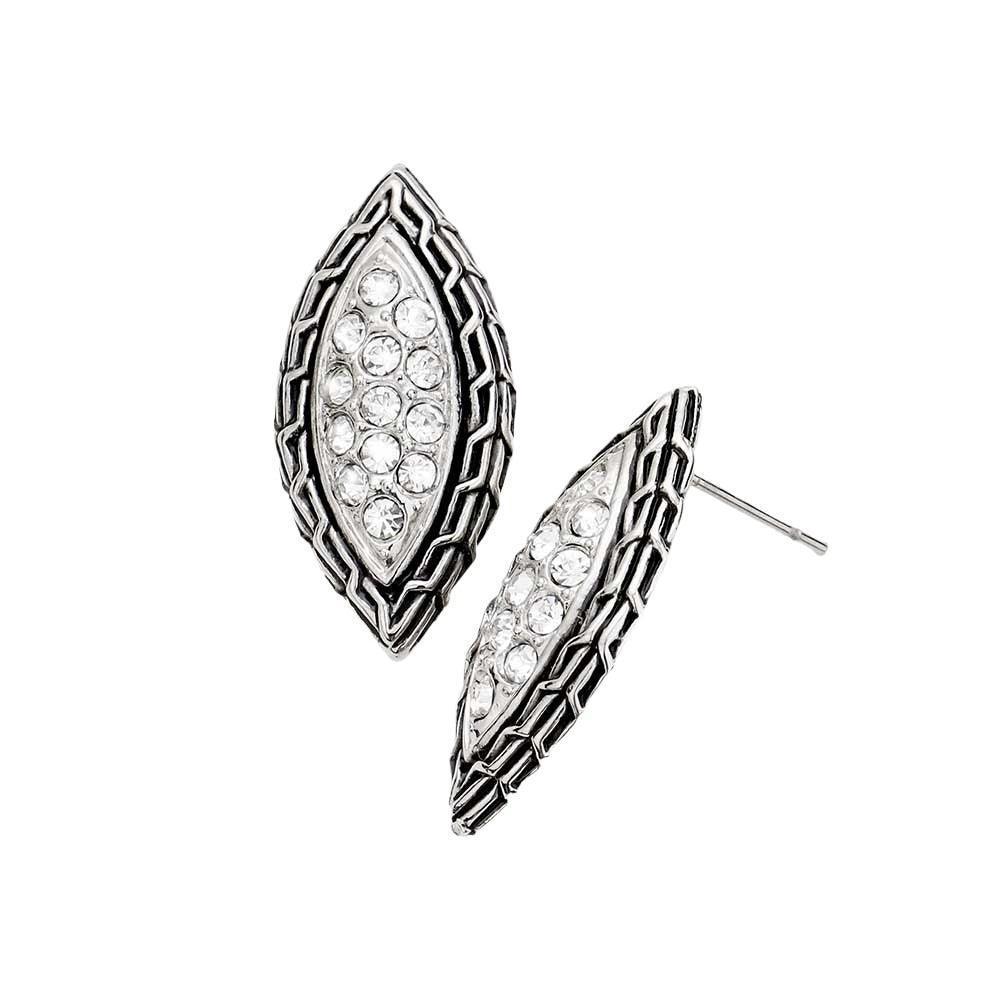 Clear Rhinestone Pave Stud Earrings - Jewelry Store by Erik Rayo